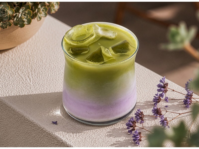 Ice Ube Matcha Latte
